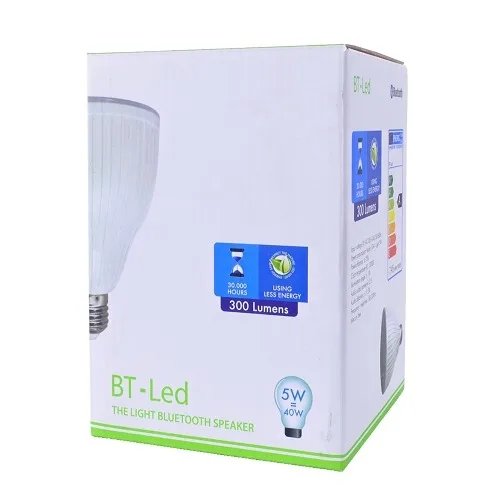 Wireless Bluetooth Music Speaker with Remote Controller & 5-Watt 300 Lumens LED Light Bulb